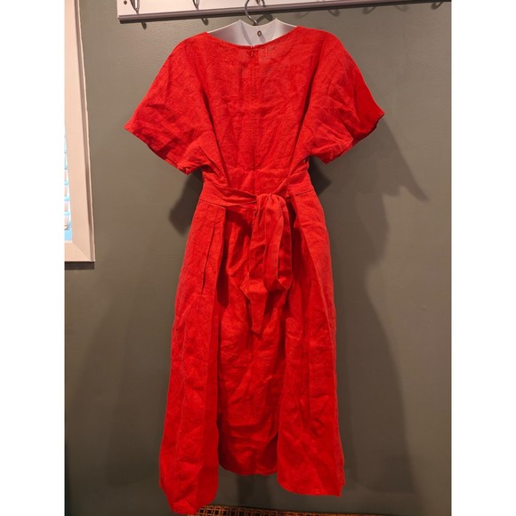 Valentina 100% Linen Button-Front A-Line Midi Dress - Picture 6 of 6